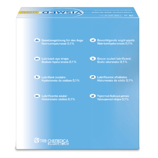 VISMED 干眼癥眼藥水包裝設(shè)計，突出眼球的水彩風(fēng)格包裝