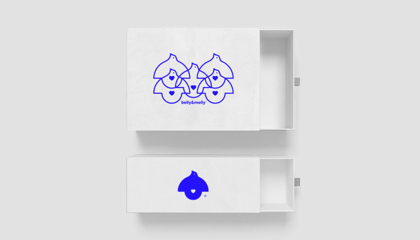 belly&melly 母嬰用品品牌logo設(shè)計(jì)vi設(shè)計(jì)，小鳥(niǎo)+燈泡+心形