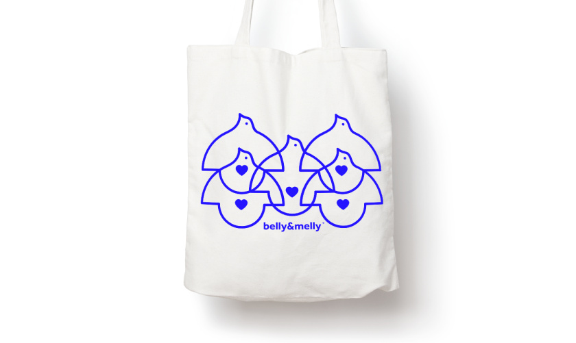 belly&melly 母嬰用品品牌logo設(shè)計(jì)vi設(shè)計(jì)，小鳥(niǎo)+燈泡+心形