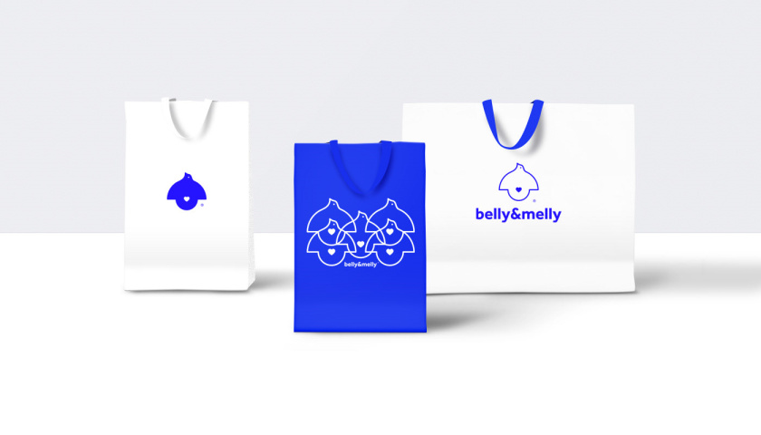 belly&melly 母嬰用品品牌logo設(shè)計(jì)vi設(shè)計(jì)，小鳥(niǎo)+燈泡+心形