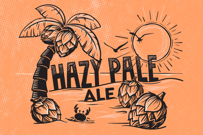 BRB易拉罐啤酒包裝設(shè)計(jì)，有趣的啤酒花線條插畫設(shè)計(jì)