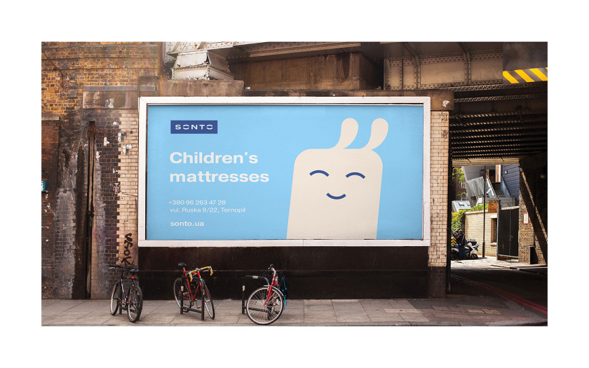 Sonto兒童床墊品牌vi視覺形象識(shí)別設(shè)計(jì)，源自床墊造型的可愛二維卡通設(shè)計(jì)