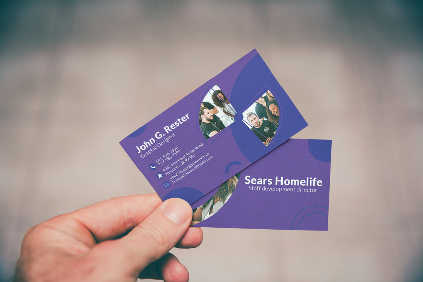 Business Card 帶團隊照片的名片設(shè)計