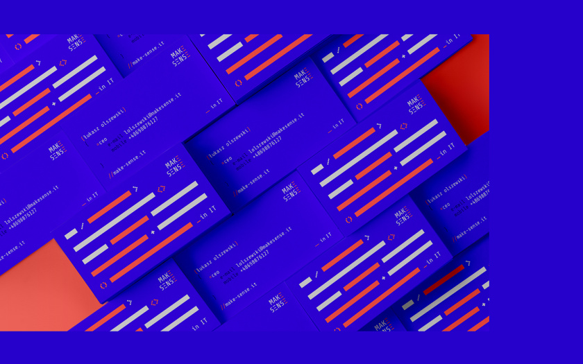 Make Sense 軟件開發(fā)公司vi設(shè)計，長短線條加代碼元素