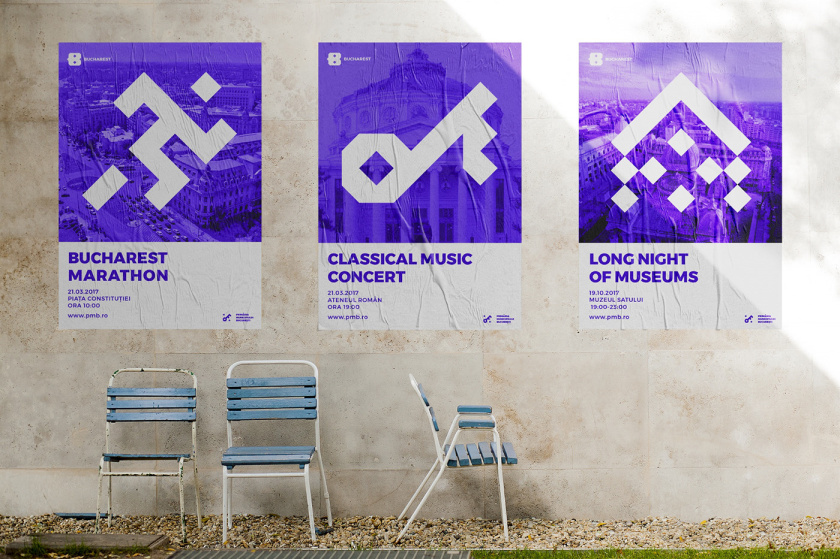 Bucharest布加勒斯特城市品牌vi視覺形象設計logo設計,單色幾何風格 Bucharest布加勒斯特城市品牌vi視覺形象設計logo設計,單色幾何風格