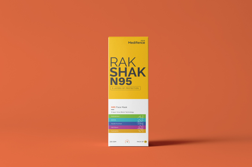 N95口罩明亮的彩色零售包裝設(shè)計
