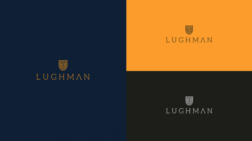 LUGHMAN 消費品公司迷宮線條盾牌logo設(shè)計與vi設(shè)計