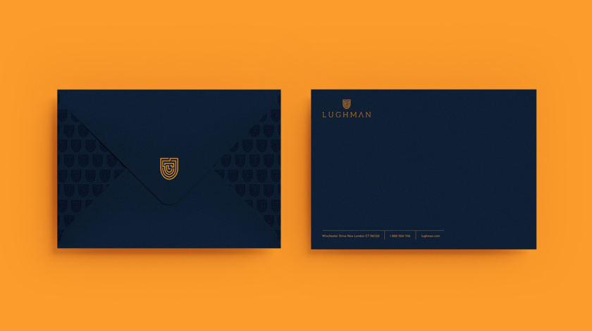 LUGHMAN 消費品公司迷宮線條盾牌logo設(shè)計與vi設(shè)計