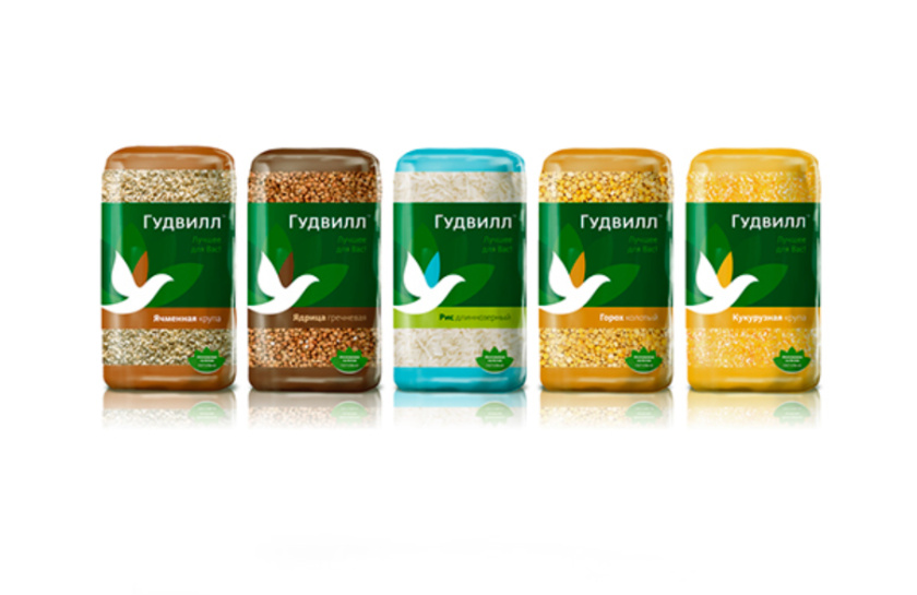 Goodwill 糧食面粉企業(yè)品牌logo設(shè)計(jì)與品牌形象識別設(shè)計(jì)包裝設(shè)計(jì)，小鳥與花朵結(jié)合元素