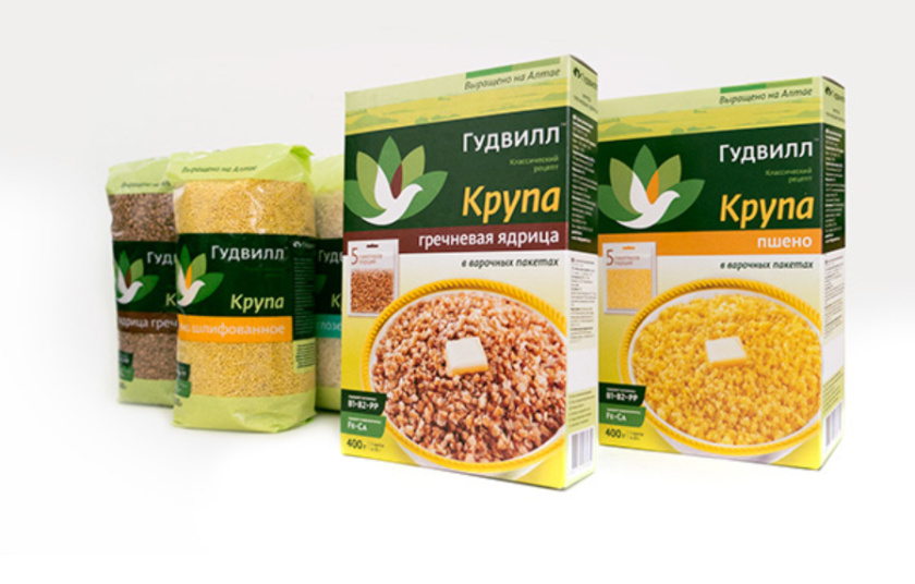 Goodwill 糧食面粉企業(yè)品牌logo設(shè)計(jì)與品牌形象識別設(shè)計(jì)包裝設(shè)計(jì)，小鳥與花朵結(jié)合元素