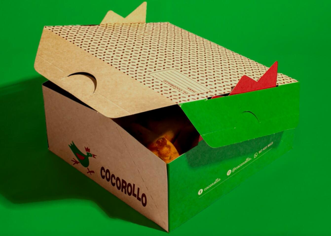 Cocorollo 雞蛋糕糕點包裝設(shè)計，一只可愛的雞插畫