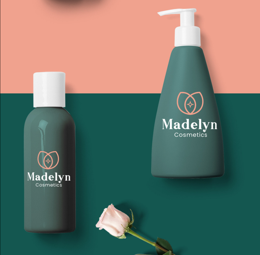 Madelyn 化妝品品牌logo設(shè)計“花朵+星星”元素