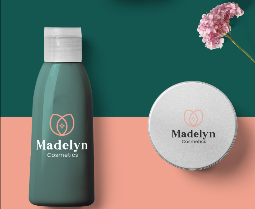 Madelyn 化妝品品牌logo設(shè)計“花朵+星星”元素