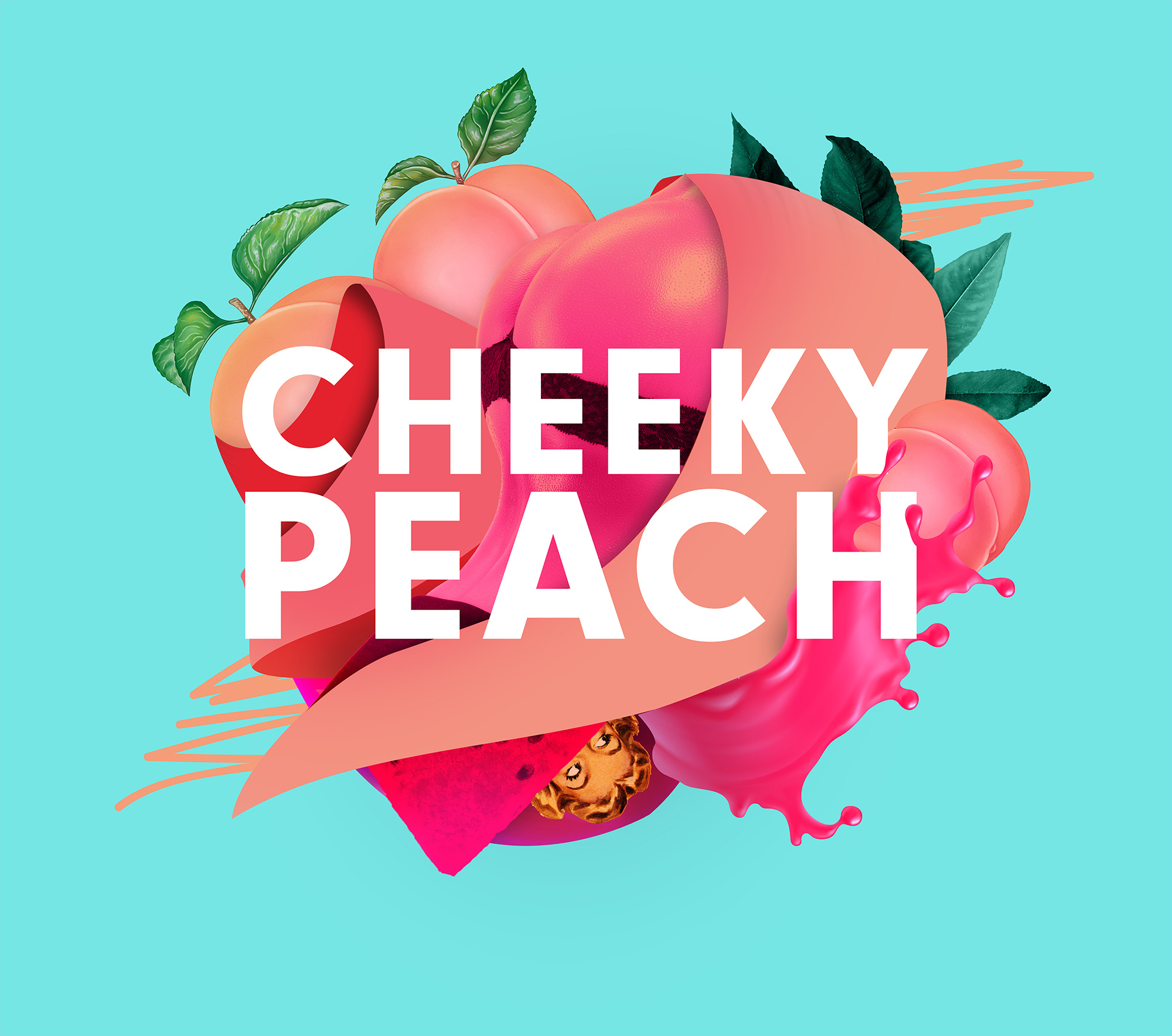 Mixton 雞尾酒包裝設計“3D混合元素拼貼插圖風格”