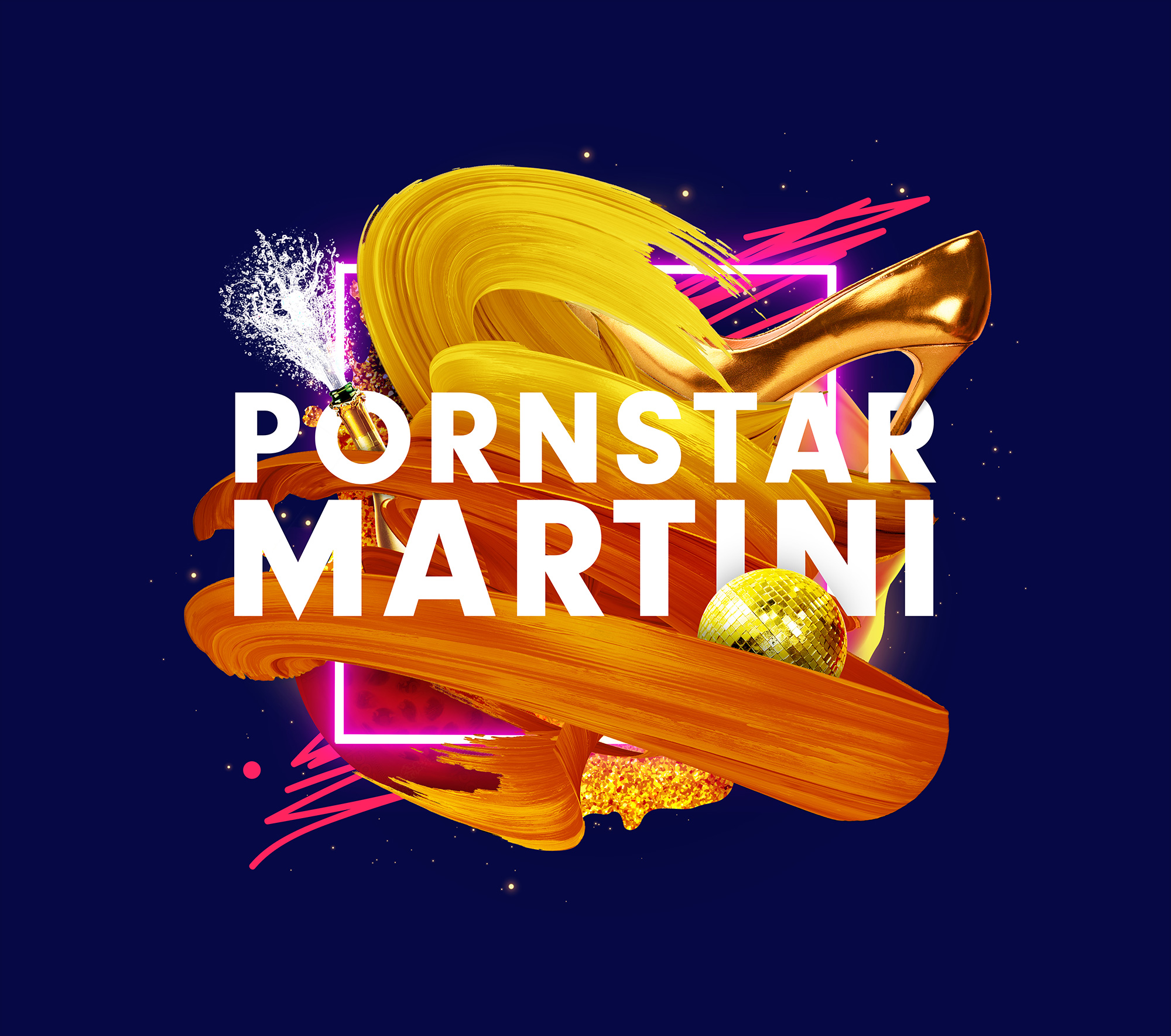 Mixton 雞尾酒包裝設計“3D混合元素拼貼插圖風格”