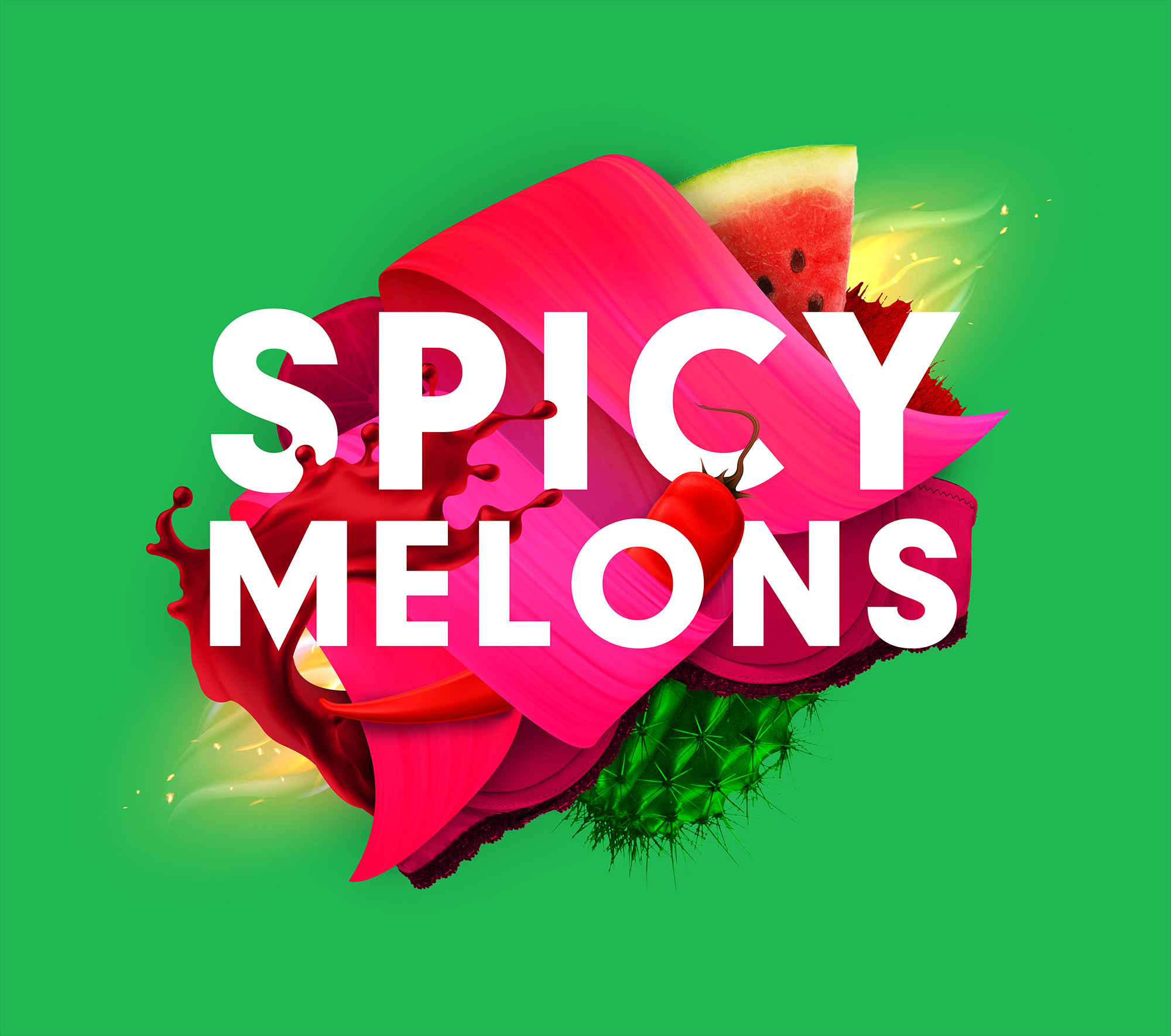 Mixton 雞尾酒包裝設計“3D混合元素拼貼插圖風格”