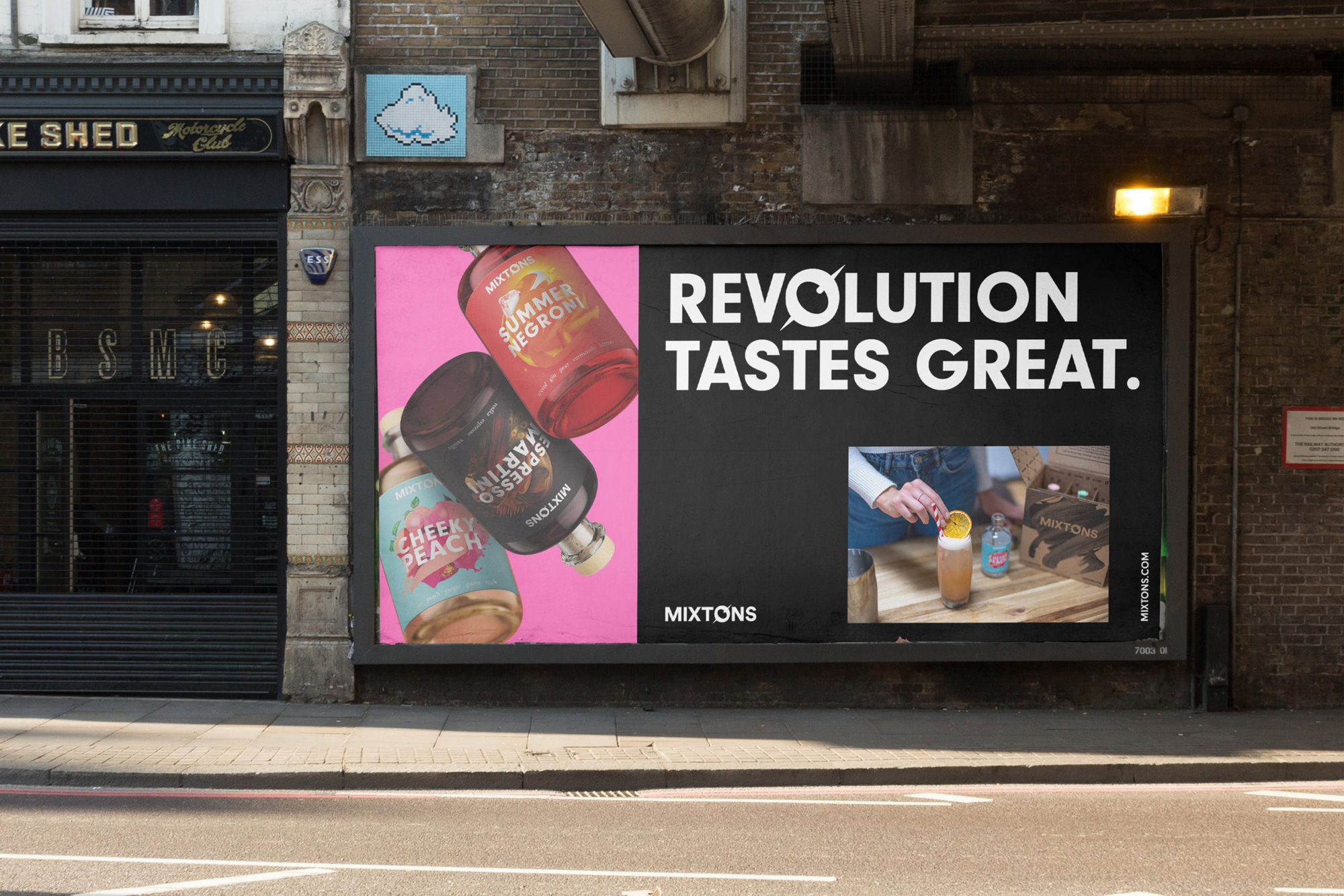 Mixton 雞尾酒包裝設計“3D混合元素拼貼插圖風格”-廣告