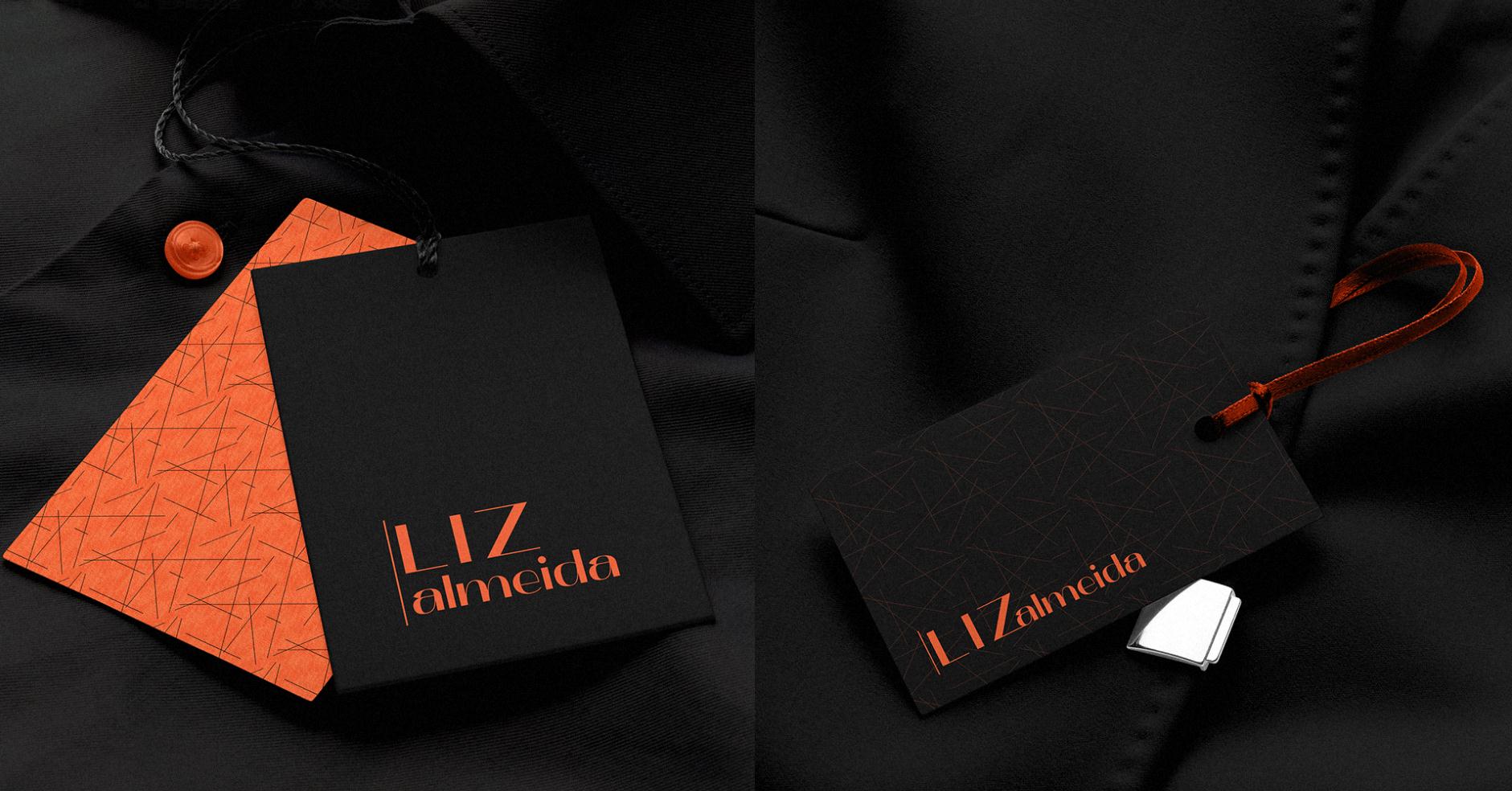 個性與時尚的Liz Almeida服裝品牌vi設(shè)計，以“雜亂而有序排列的線元素為輔助識別