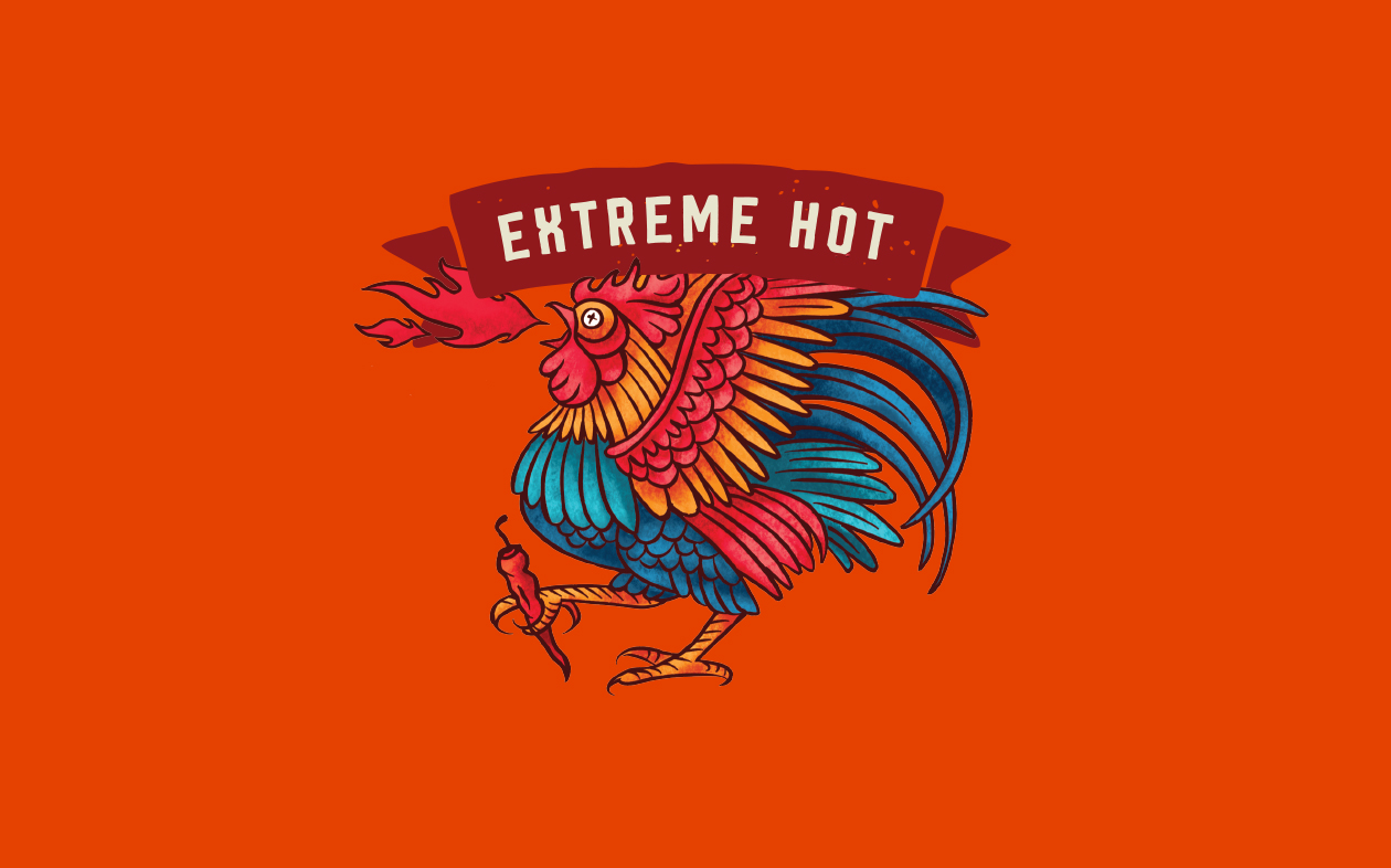 VENHEL辣醬包裝設(shè)計(jì)“手繪公雞插圖”