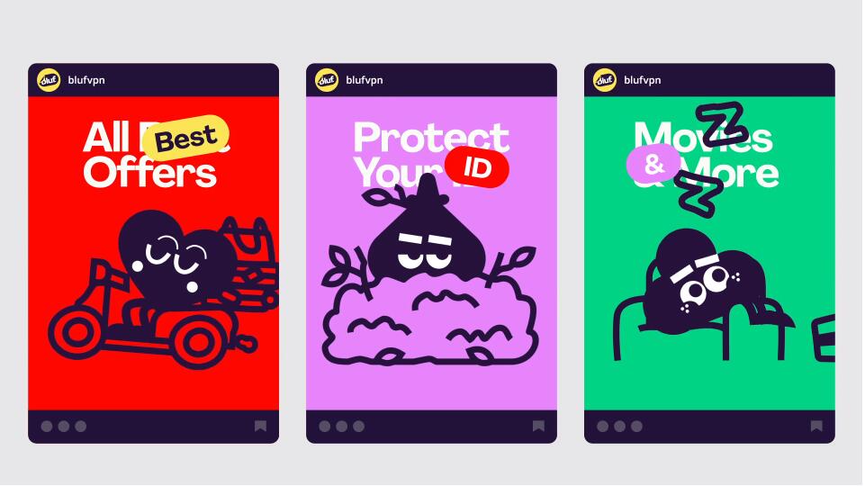 Bluf翻墻與隱私保護(hù)VPN軟件品牌設(shè)計(jì)ip卡通- 英斯塔格拉姆帖子 Bluf翻墻與隱私保護(hù)VPN軟件品牌設(shè)計(jì)ip卡通- 英斯塔格拉姆帖子