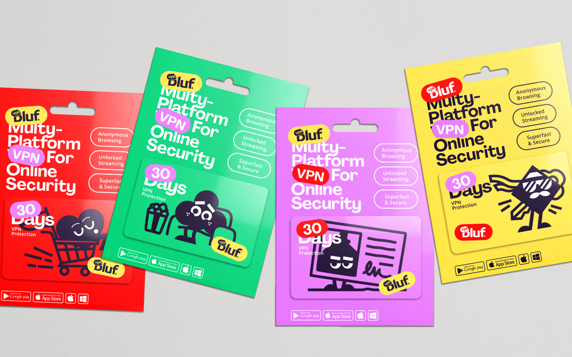 Bluf翻墻與隱私保護(hù)VPN軟件品牌設(shè)計(jì)ip卡通禮品卡 Bluf翻墻與隱私保護(hù)VPN軟件品牌設(shè)計(jì)ip卡通禮品卡