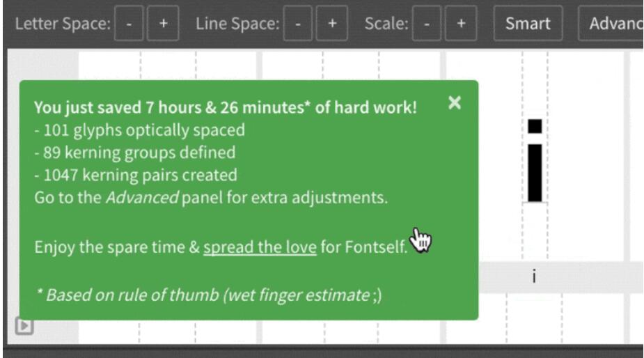 使用 Fontself Maker 界面的動(dòng)畫(huà) gif