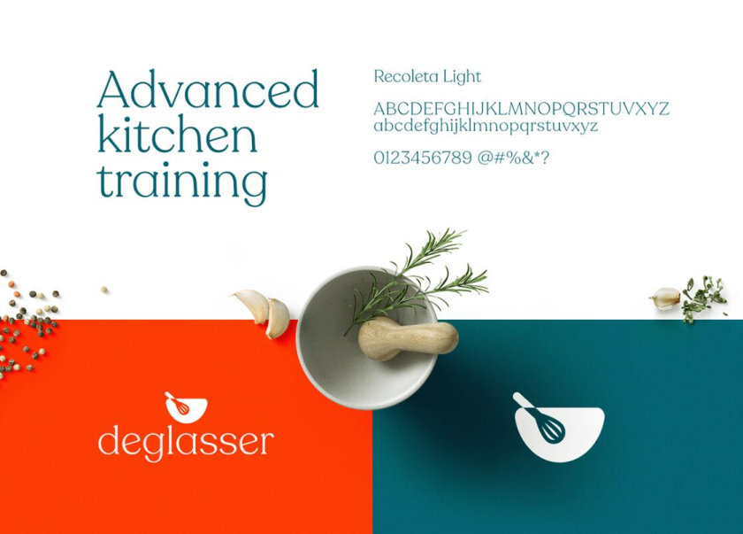 Deglasser 烹飪學(xué)校教育品牌視覺(jué)識(shí)別logo設(shè)計(jì)vi設(shè)計(jì)