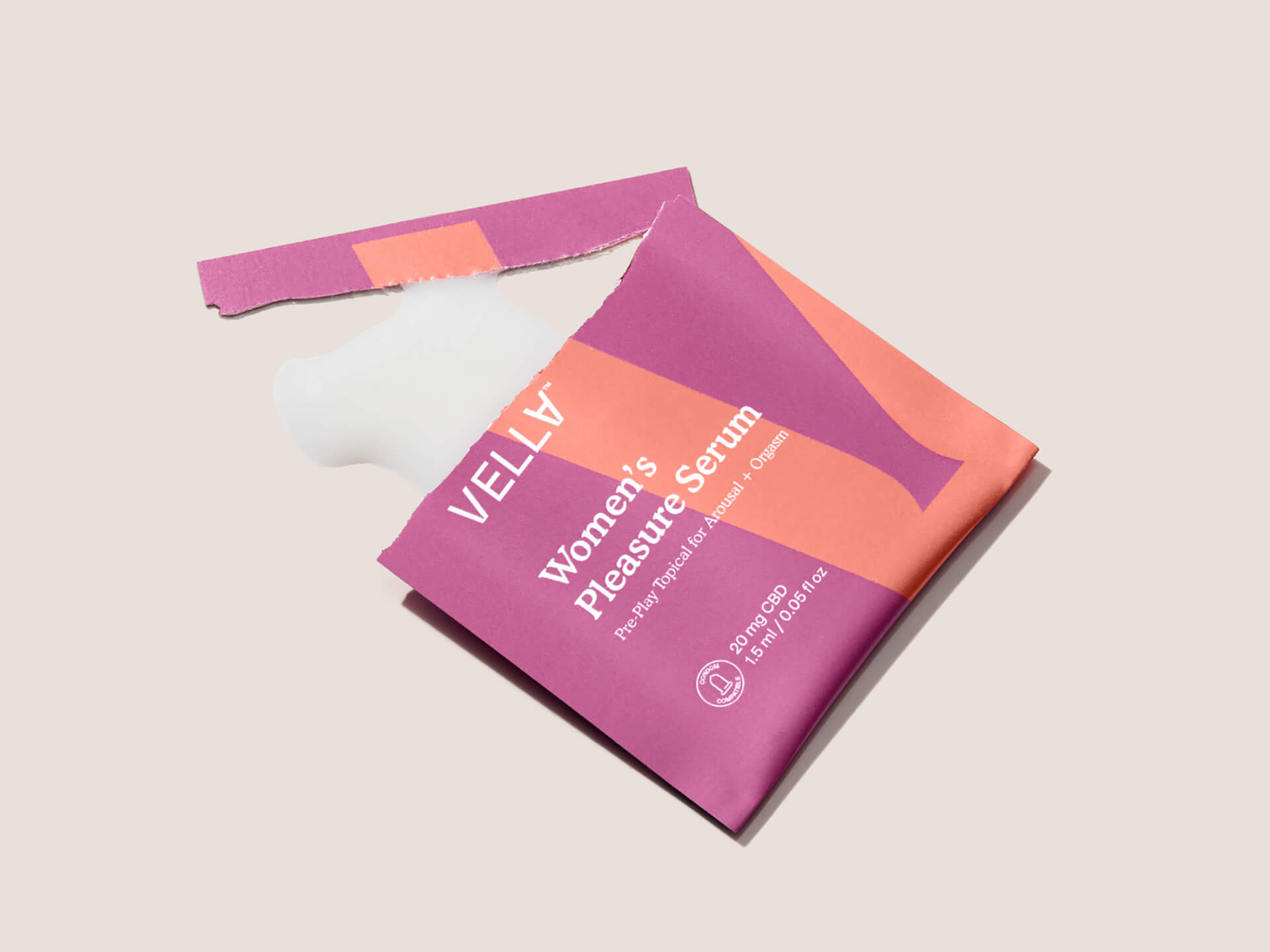 Vella女性愉悅精華素包裝設(shè)計，化妝品風格，突出v字母識別