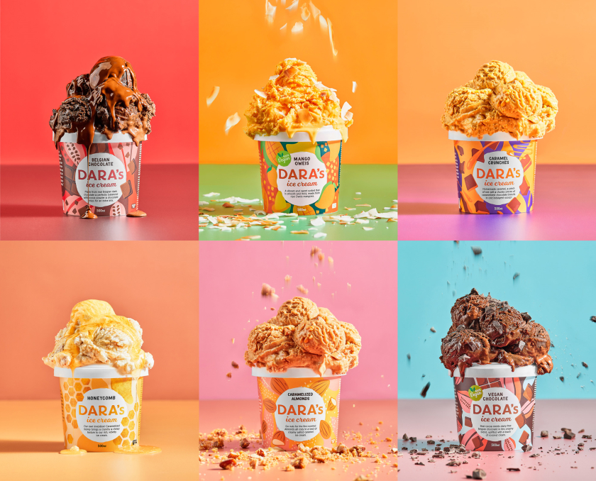 Dara全天然手工冰淇淋包裝設(shè)計“鮮艷飽滿的插畫”