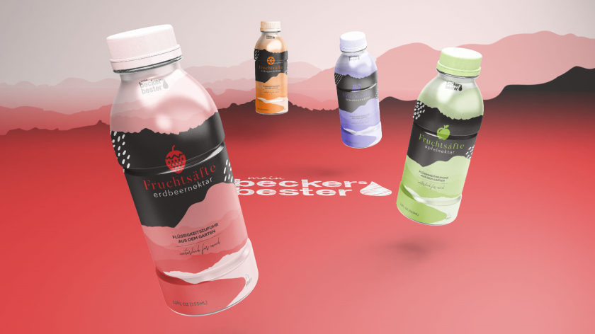 Becker''''''''s Bester 果汁包裝設(shè)計(jì)“山水水墨”風(fēng)格