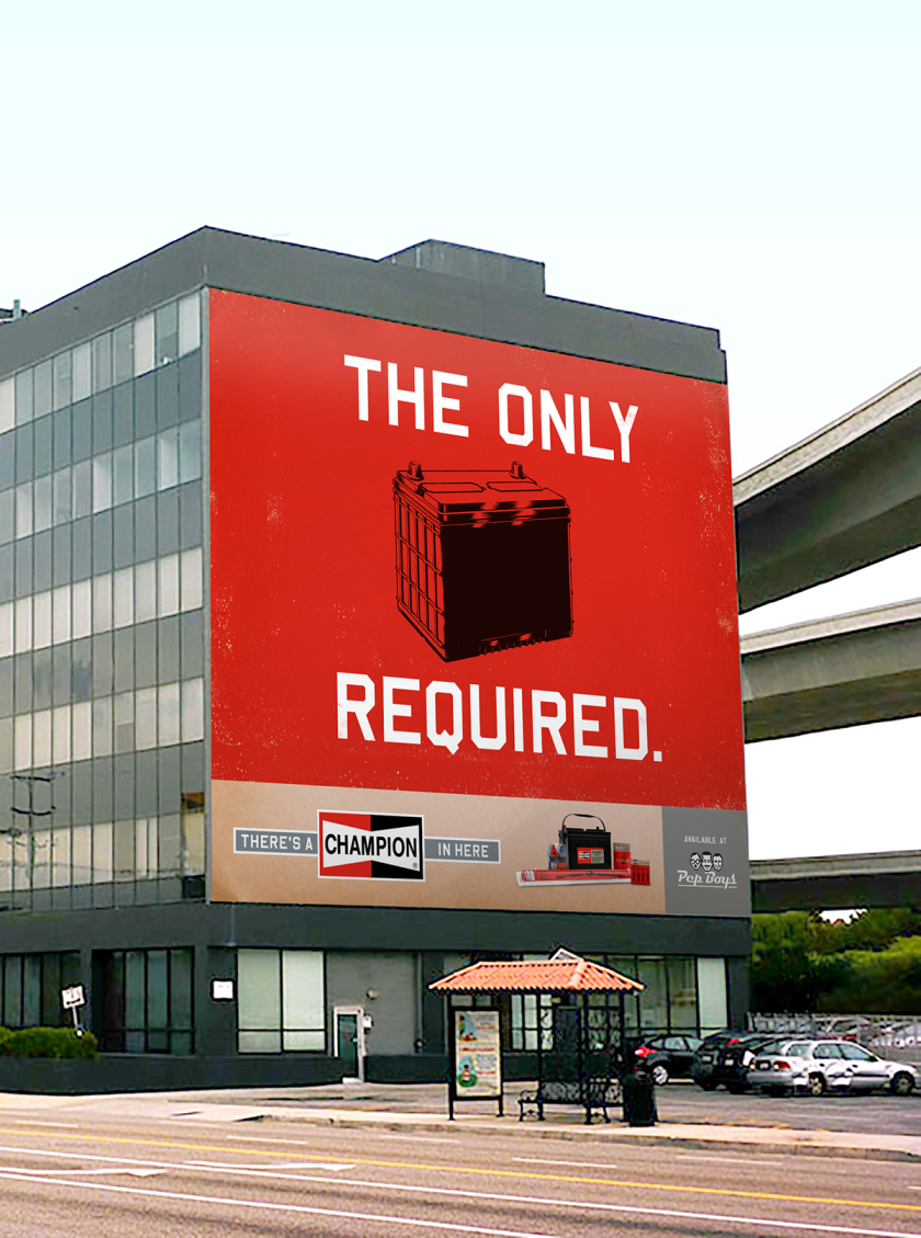 Champion 冠軍蓄電池汽車配件戶外廣告海報(bào)設(shè)計(jì)