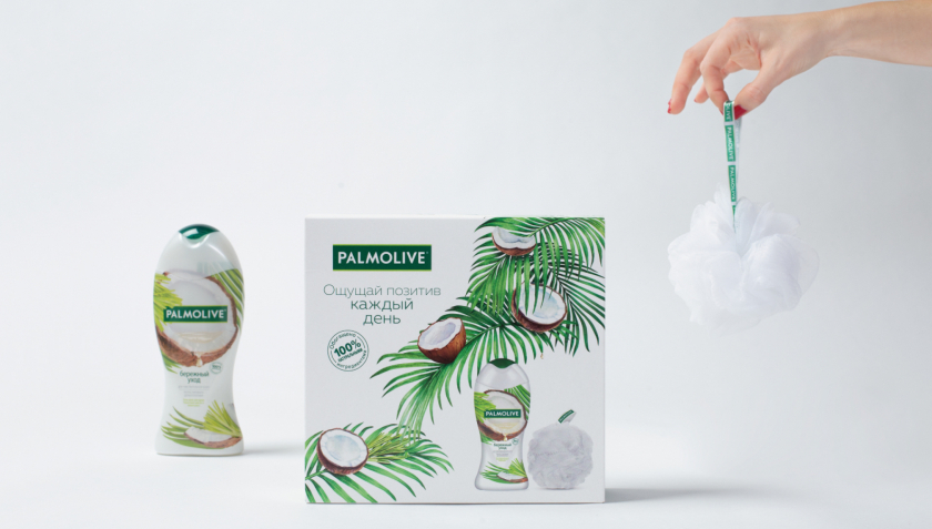 Palmolive 洗護(hù)沐浴露禮品套裝禮盒包裝設(shè)計(jì),對角線植物圖案 Palmolive 洗護(hù)沐浴露禮品套裝禮盒包裝設(shè)計(jì),對角線植物圖案