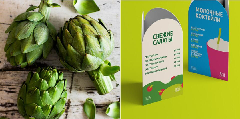 Вкусно 食品連鎖零售商品牌vi形象設(shè)計包裝設(shè)計，手寫字體+豐富配色營造食欲感