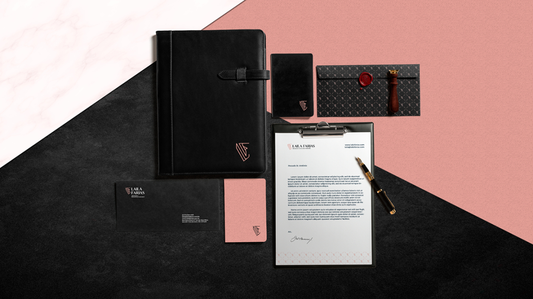 Laila Farias 法律律師工作室品牌vi視覺(jué)形象識(shí)別設(shè)計(jì)，優(yōu)雅的女性風(fēng)格