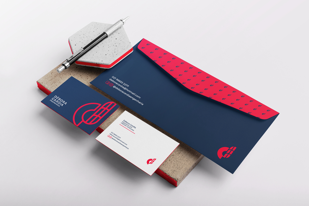 Débora Cardia 土木建筑公司品牌形象設(shè)計(jì)logo設(shè)計(jì)vi設(shè)計(jì)，字母dc+大樓圖形