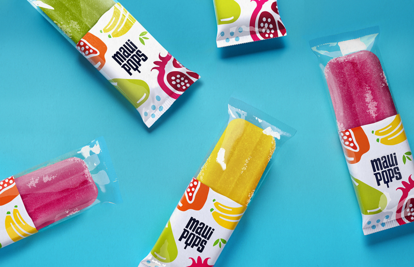 Maui Pops 冰淇淋店品牌logo設(shè)計(jì)店鋪室內(nèi)設(shè)計(jì)，活潑的夏威夷風(fēng)格
