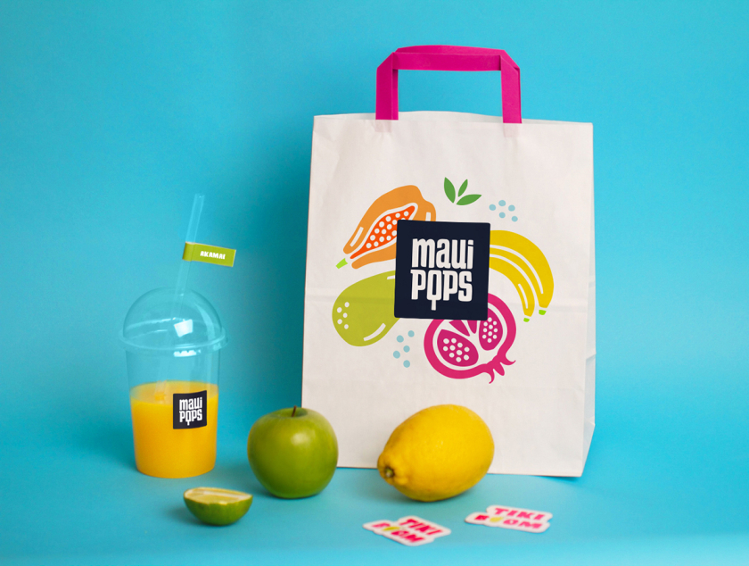 Maui Pops 冰淇淋店品牌logo設(shè)計(jì)店鋪室內(nèi)設(shè)計(jì)，活潑的夏威夷風(fēng)格