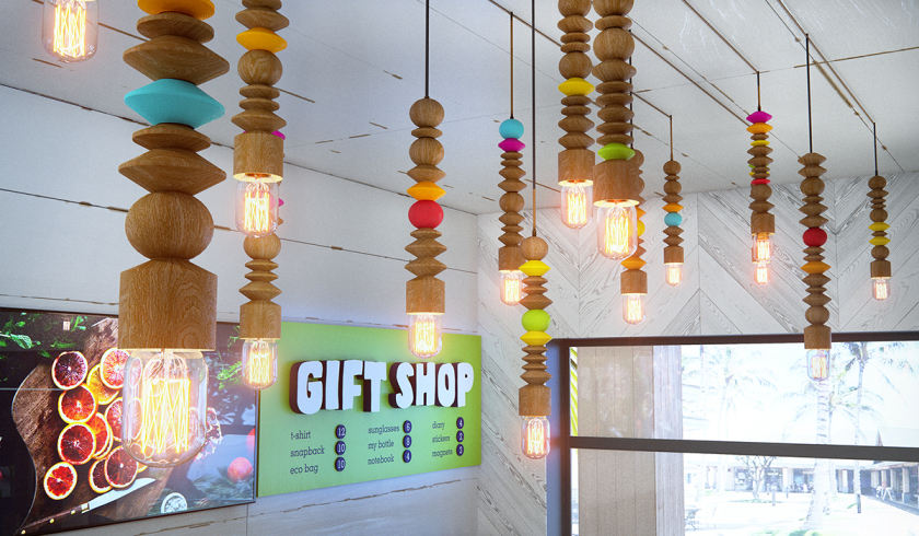 Maui Pops 冰淇淋店品牌logo設(shè)計(jì)店鋪室內(nèi)設(shè)計(jì)，活潑的夏威夷風(fēng)格