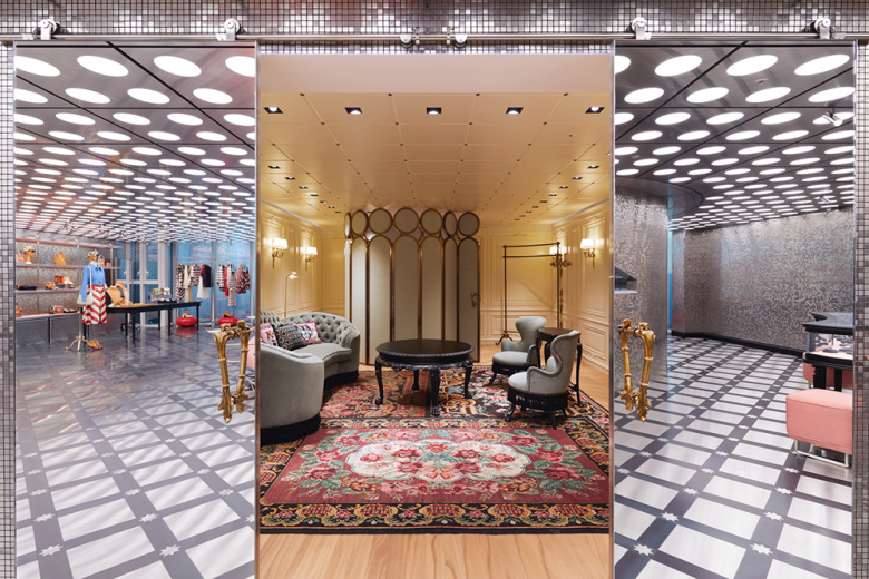 Gucci 韓國旗艦店店鋪空間設(shè)計，韓國傳統(tǒng)圖案與充滿活力的燈光組合