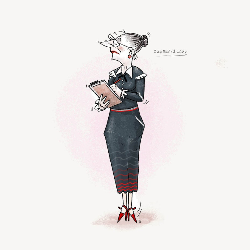 一位祖母老師的人物插圖