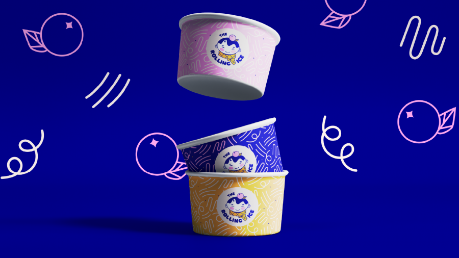 The Rolling Ice 流動車冰淇淋品牌logo設計vi設計“泰國男孩”圖形 The Rolling Ice 流動車冰淇淋品牌logo設計vi設計“泰國男孩”圖形