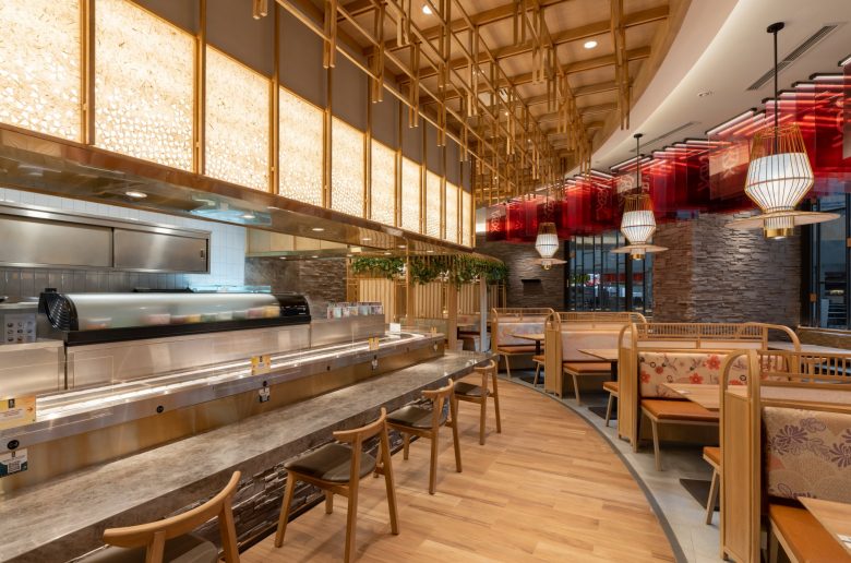 Sushi Tei 日式壽司餐廳餐飲店鋪室內(nèi)空間設計“自然原木喜慶”風格