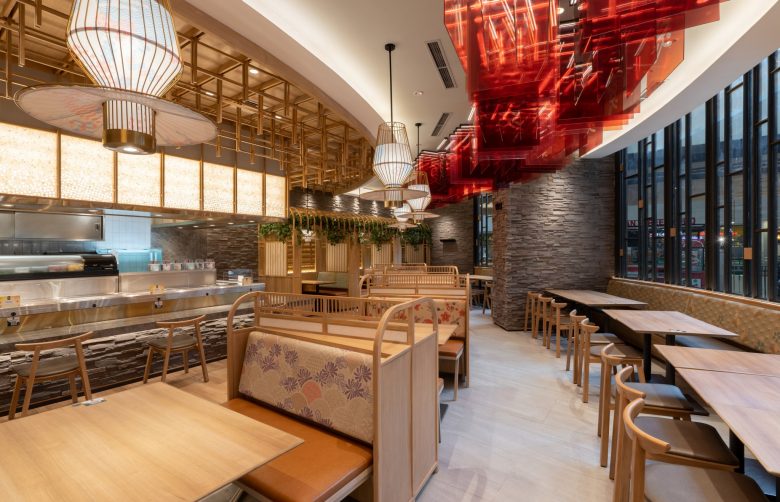 Sushi Tei 日式壽司餐廳餐飲店鋪室內(nèi)空間設計“自然原木喜慶”風格