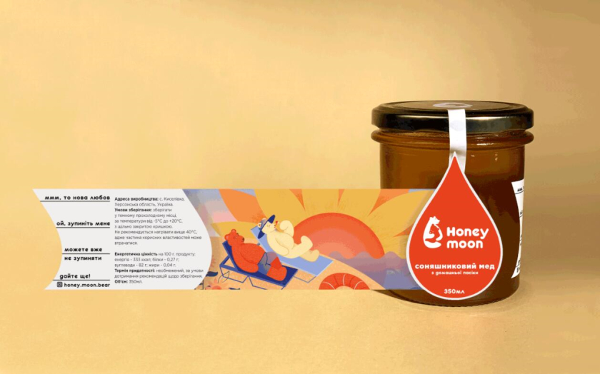 Honey moon 蜂蜜品牌正負(fù)形擁抱熊logo設(shè)計(jì)與熊故事插畫(huà)包裝設(shè)計(jì) Honey moon 蜂蜜品牌正負(fù)形擁抱熊logo設(shè)計(jì)與熊故事插畫(huà)包裝設(shè)計(jì)