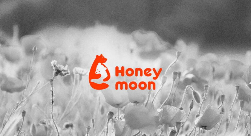 Honey moon 蜂蜜品牌正負(fù)形擁抱熊logo設(shè)計(jì) Honey moon 蜂蜜品牌正負(fù)形擁抱熊logo設(shè)計(jì)