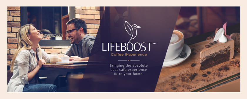 圖：人們?cè)谝淮髩K蛋糕旁邊喝咖啡大笑的棕色照片