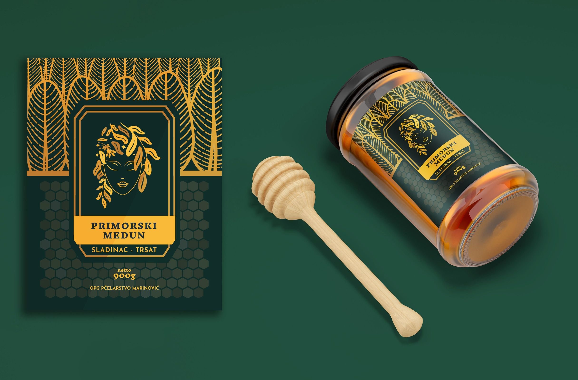 PRIMORSKI 灌裝蜂蜜標簽包裝設(shè)計“人物”頭像插畫
