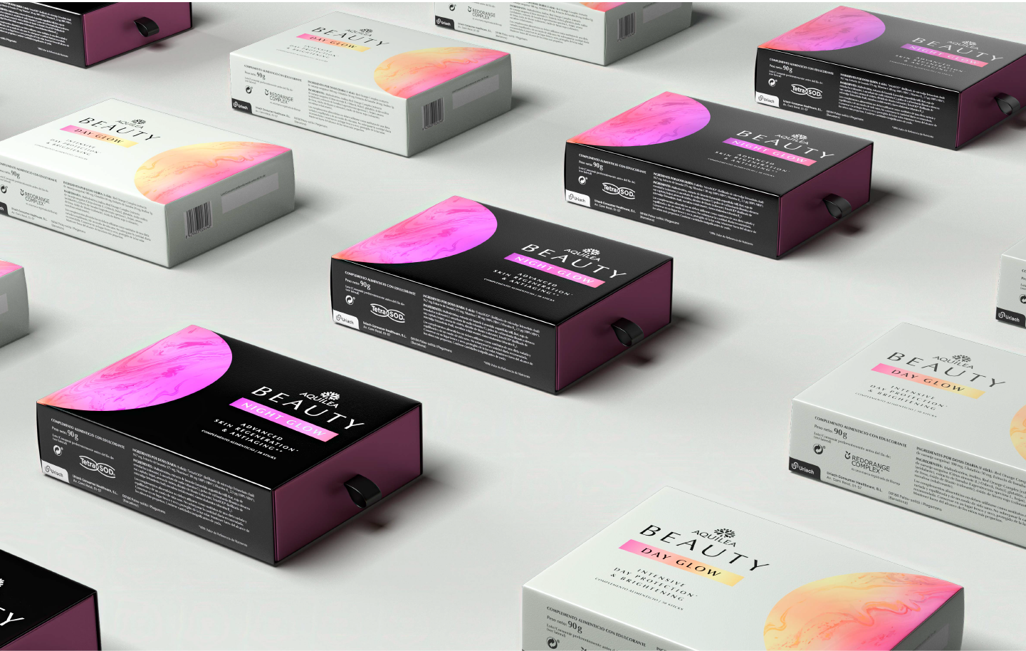 AQUILEA貴婦逆齡飲日夜沖飲套裝營養(yǎng)美容產(chǎn)品包裝設(shè)計(jì)