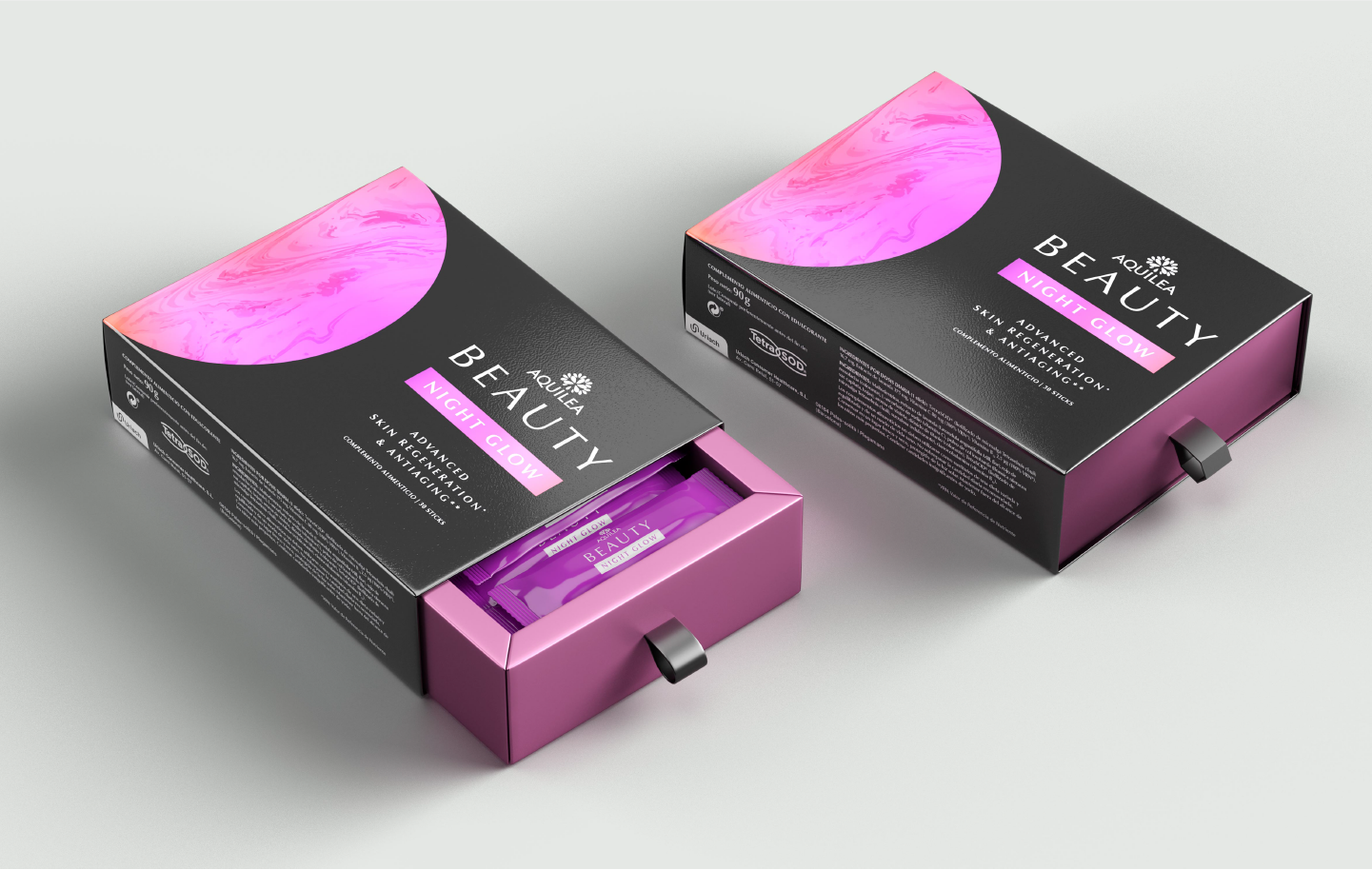 AQUILEA貴婦逆齡飲日夜沖飲套裝營養(yǎng)美容產(chǎn)品包裝設(shè)計(jì)