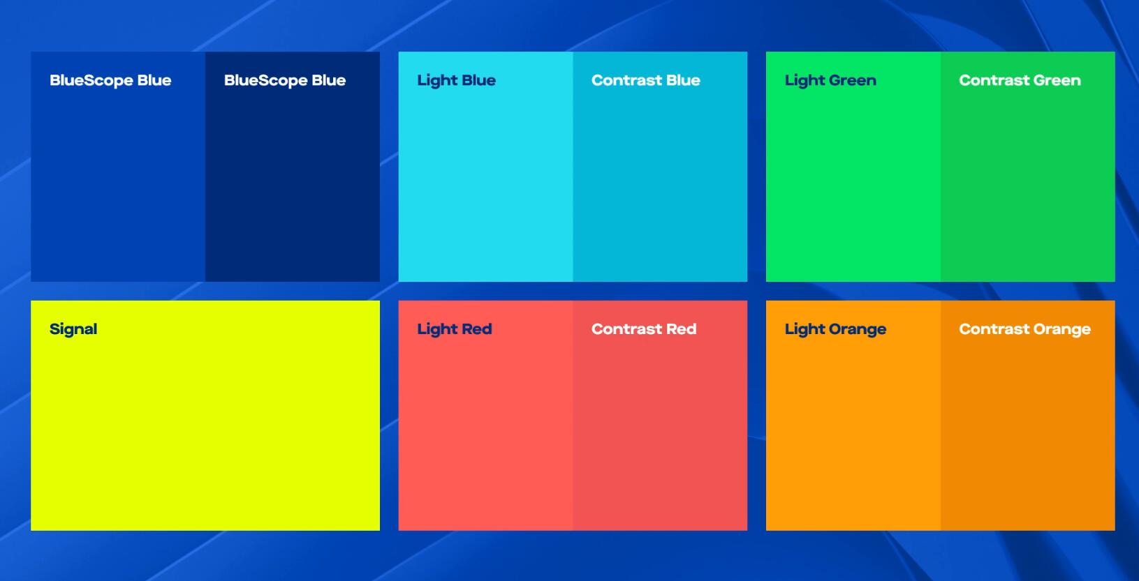 BlueScope油漆涂層鋼鐵產(chǎn)品制造商品牌形象企業(yè)vi設(shè)計(jì)“藍(lán)色動(dòng)態(tài)彎曲”輔助圖形